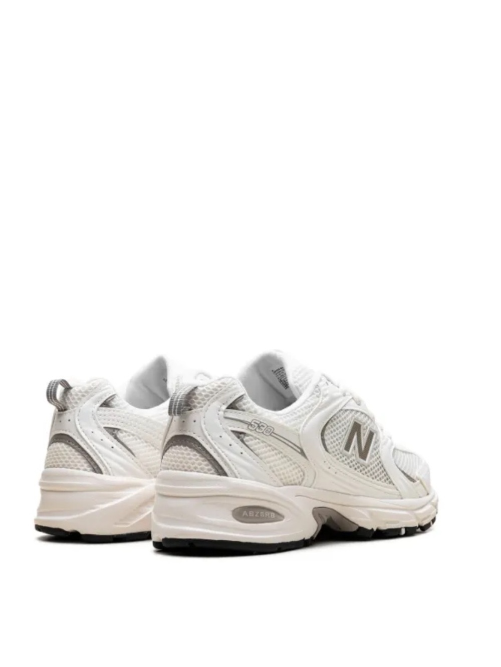 New Balance White and Light Gray 530 Low-Top Sneakers - Picture 4 of 12